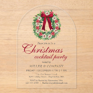 Invitations En Acrylique Cocktail de Noël Fête de Noël d'entreprise