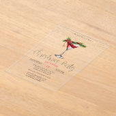 Invitations En Acrylique Cocktail élégant, String Lights Gold Christmas (Poser)