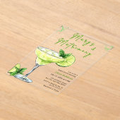 Invitations En Acrylique Cocktail Margs & Matrimony Bridal Shower (Poser)