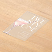 Invitations En Acrylique Cocktail rose moderne 21e anniversaire (Poser)