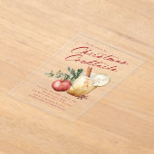 Invitations En Acrylique Cocktails de Noël festifs Fête Fête (Poser)