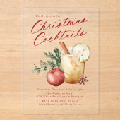 Invitations En Acrylique Cocktails de Noël festifs Fête Fête (Recto)