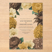 Invitations En Acrylique Cocoa Brown, Golden Caramel & Soft Butter Wedding (Recto)