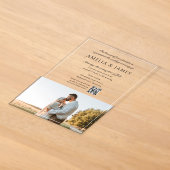 Invitations En Acrylique Code QR calligraphié élégant (Poser)