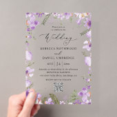 Invitations En Acrylique Code QR Chic Élégant Mariage Violet (In situ (ordinateur de poche))