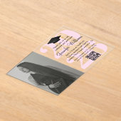 Invitations En Acrylique code QR de fête de fin d'études 2026 écriture rose (Poser)