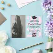 Invitations En Acrylique code QR de fête de fin d'études 2026 écriture rose (Insitu (Mariage))