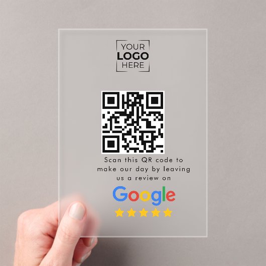 Invitations En Acrylique Code QR de l'avis de Google sur l'entreprise  (In situ (ordinateur de poche))