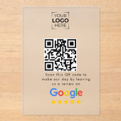 Invitations En Acrylique Code QR de l'avis de Google sur l'entreprise  (Recto)