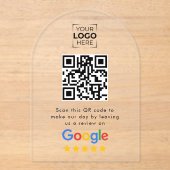 Invitations En Acrylique Code QR de l'avis de Google sur l'entreprise (Recto)