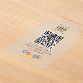 Invitations En Acrylique Code QR de l'avis de Google sur l'entreprise (Poser)