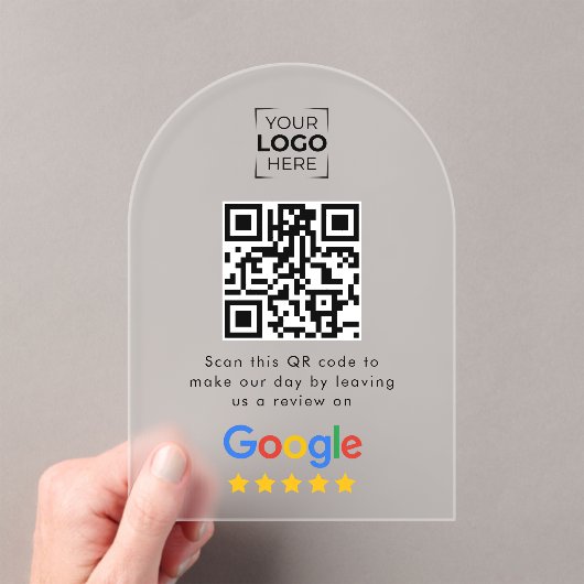 Invitations En Acrylique Code QR de l'avis de Google sur l'entreprise (In situ (ordinateur de poche))