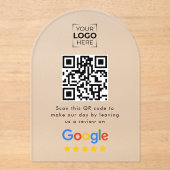 Invitations En Acrylique Code QR de l'avis de Google sur l'entreprise (Recto)