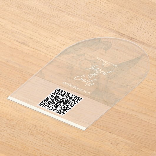 Invitations En Acrylique Code QR d'invitation de mariage (Poser)