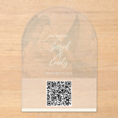 Invitations En Acrylique Code QR d'invitation de mariage (Recto)