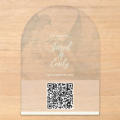 Invitations En Acrylique Code QR d'invitation de mariage, design colibri do (Recto)