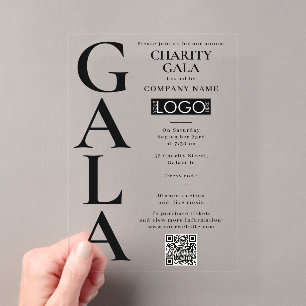 Invitations En Acrylique Code QR du logo de l'événement de collecte de fond