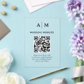 Invitations En Acrylique Code QR mariage noir et blanc (Insitu (Mariage))
