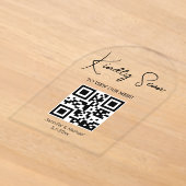Invitations En Acrylique code QR minimal menu numérique arche de mariage (Poser)