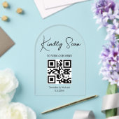 Invitations En Acrylique code QR minimal menu numérique arche de mariage (Insitu (Mariage))
