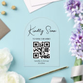 Invitations En Acrylique code qr minimal menu numérique mariage arche (Insitu (Mariage))