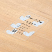 Invitations En Acrylique Coeurs d'aquarelle bleu QR Sweet sixteen anniversa (Poser)