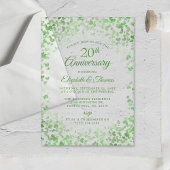 Invitations En Acrylique Coeurs d'aquarelle verte 20e anniversaire de Maria