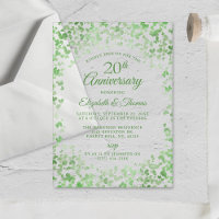 Coeurs d'aquarelle verte 20e anniversaire de Maria