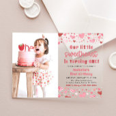 Invitations En Acrylique Coeurs rouges roses Petit Amoureux Premier anniver