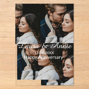 Invitations En Acrylique collage de photos de joyeux anniversaire nom date