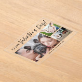 Invitations En Acrylique Collage Family Photo Brush Script Saint-Valentin (Poser)