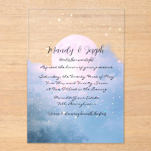 Invitations En Acrylique Collection de mariages atmosphériques Moonlight Sh