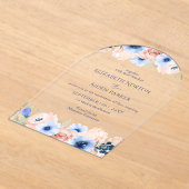 Invitations En Acrylique Collection de Mariages bleu Peach (Poser)