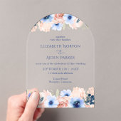Invitations En Acrylique Collection de Mariages bleu Peach (In situ (ordinateur de poche))