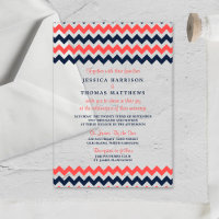 Collection Mariage moderne Chevron Marine & Coral