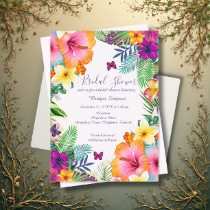 Invitations En Acrylique Coloré tropical hawaïen Floral douche nuptiale