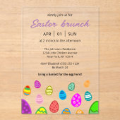 Invitations En Acrylique Colorful Easter Brunch (Recto)