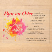 Invitations En Acrylique COLORFUL  Easter BRUNCH & HUNT (Recto)