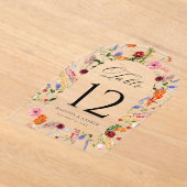 Invitations En Acrylique Colorful Wildflower Arch Acrylic Table Number (Poser)