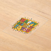 Invitations En Acrylique Comic Burst Joyeux Anniversaire (Poser)
