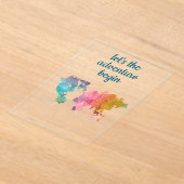 Invitations En Acrylique Commençons l'aventure Carte du monde géométrique (Poser)