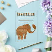 Invitations En Acrylique Conception d'art tribal d'éléphant (Insitu (Mariage))