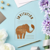 Invitations En Acrylique Conception d'art tribal d'éléphant (Insitu (Mariage))
