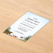 Invitations En Acrylique Conception de douche pour bébé garçon Animaux mign (Poser)