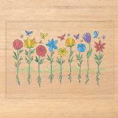 Invitations En Acrylique Conception de fleurs en croissance (Recto)