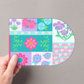 Invitations En Acrylique Conception de fleurs vibrantes en fleurs (In situ (ordinateur de poche))