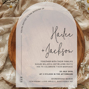 Invitations En Acrylique Conception de luxe simple moderne pour un mariage