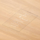 Invitations En Acrylique Conception de script transparent pour mariage mode (Poser)