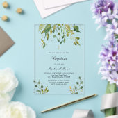Invitations En Acrylique conception de verdure | Baptême (Insitu (Mariage))