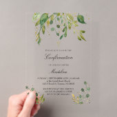 Invitations En Acrylique conception de verdure | Confirmation (In situ (ordinateur de poche))
